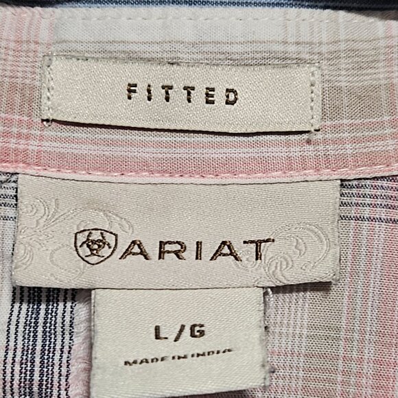 Ariat Fitted Plaid Long Sleeve Shirt Womens Size Large Western Snap Button - Picture 5 of 6